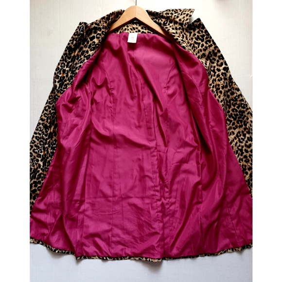 Leopard Print 4-Button Front Collared Trench Coat - Tan/Black - Picture 10 of 16